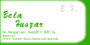 bela huszar business card